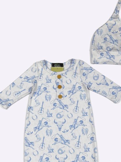Azul Western Baby Knotted Gown