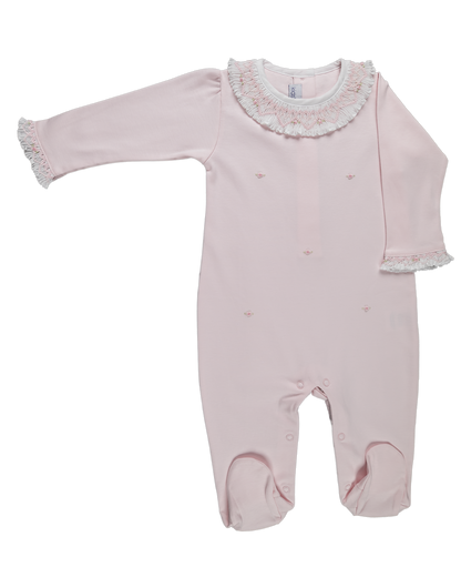 Baby Flower Girl Round Collar Open Back Pima Jumpsuit