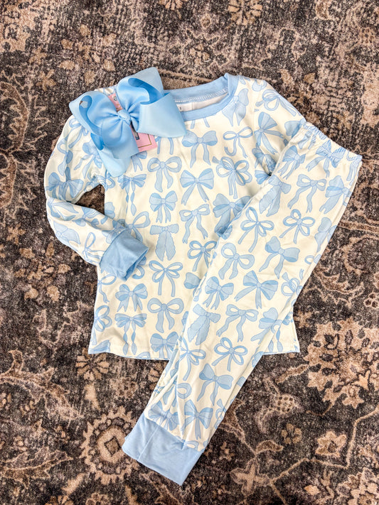 Blue Bow Pjs