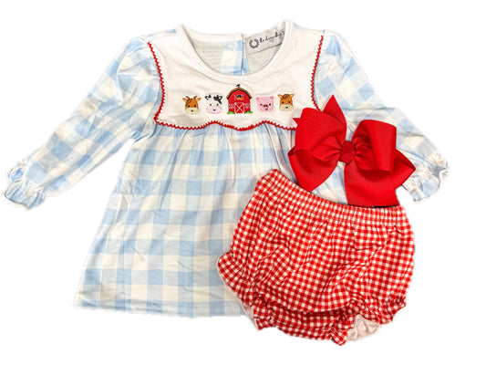 Farm Gingham Bloomer Set
