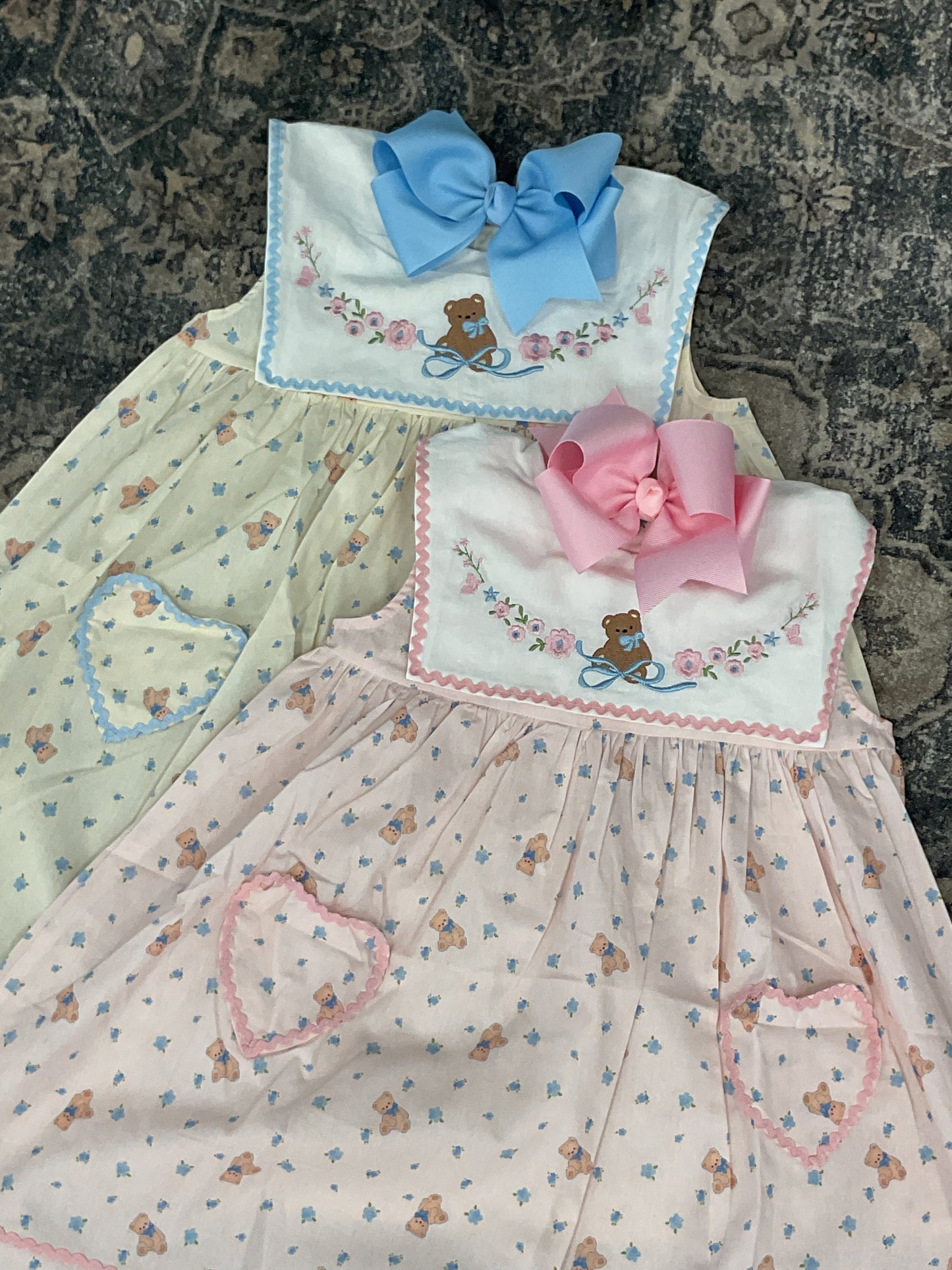 Vintage Floral Teddy Bear Dress