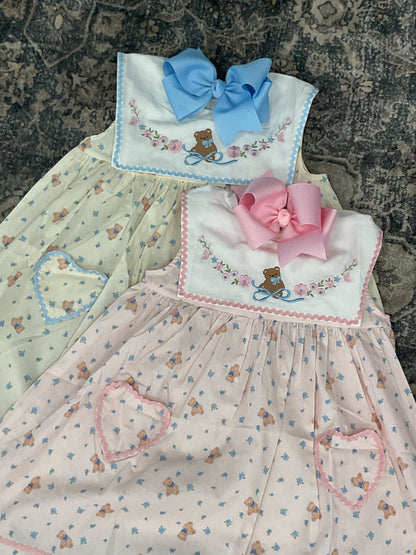 Vintage Floral Teddy Bear Dress