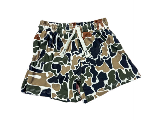 Dark Throwback Camo Swim Shorts