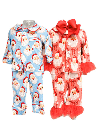 Blue Santa Bamboo Longe Set