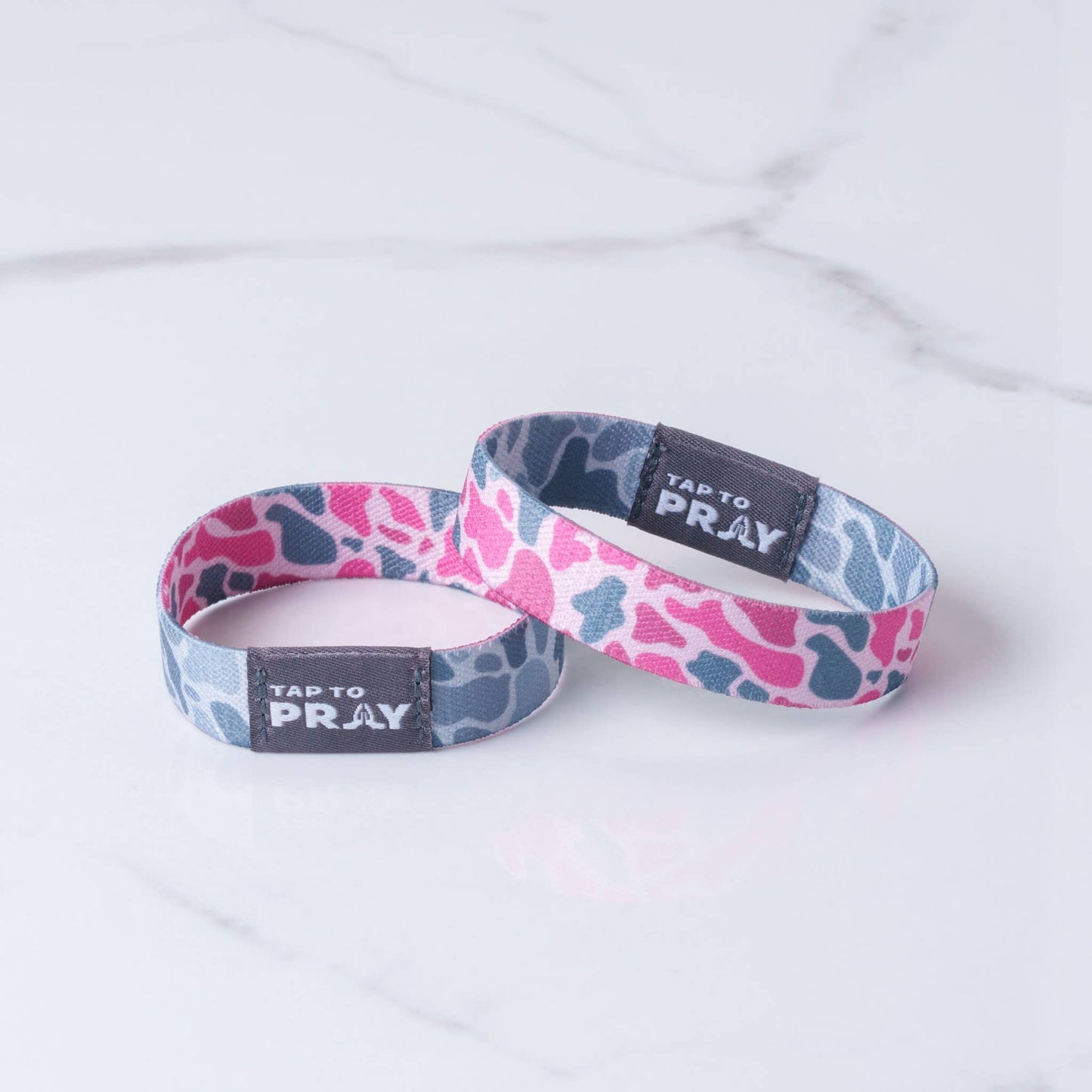 Tap To Pray™ Wristbands - River Rock Camo Pink & Ash