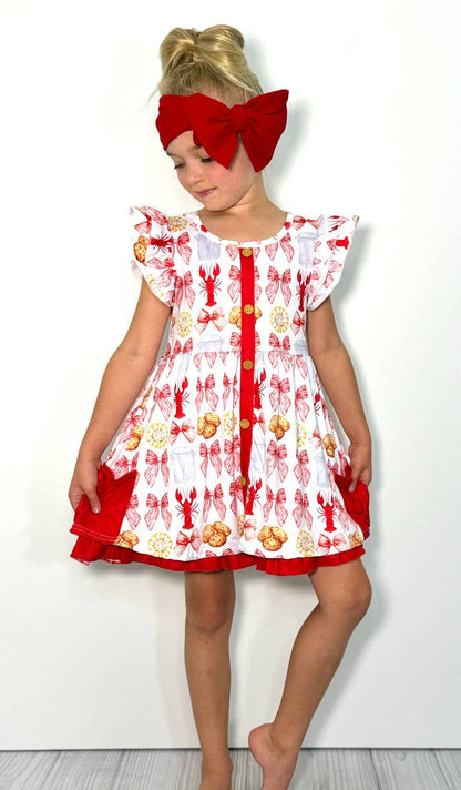 Crawfish Coquette Girls Dress