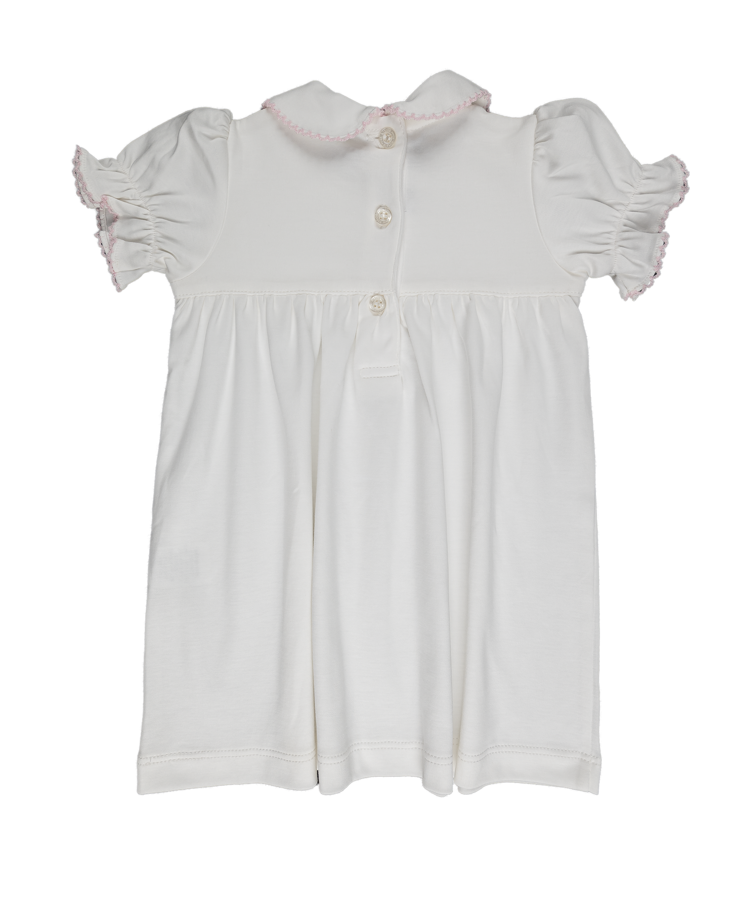Baby Girl Cream and Pink Tie Pima Dress Diaper Cover