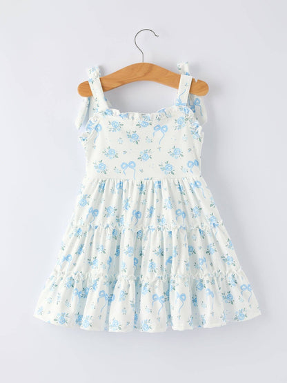 Spring Floral Girls Strap Dress