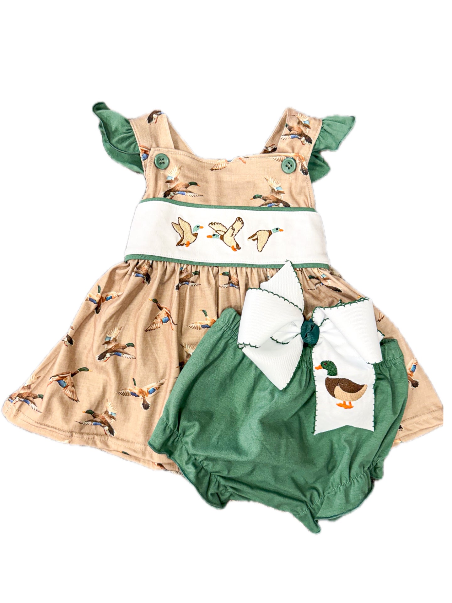 Brown Mallard Ruffle Bloomer Set