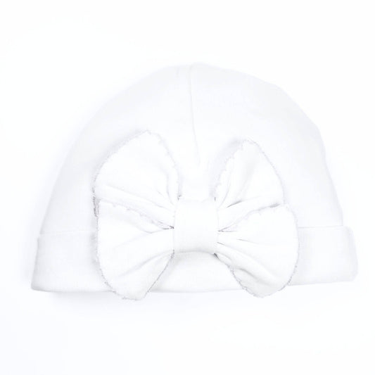 Essentials Solid Bow Hat - White