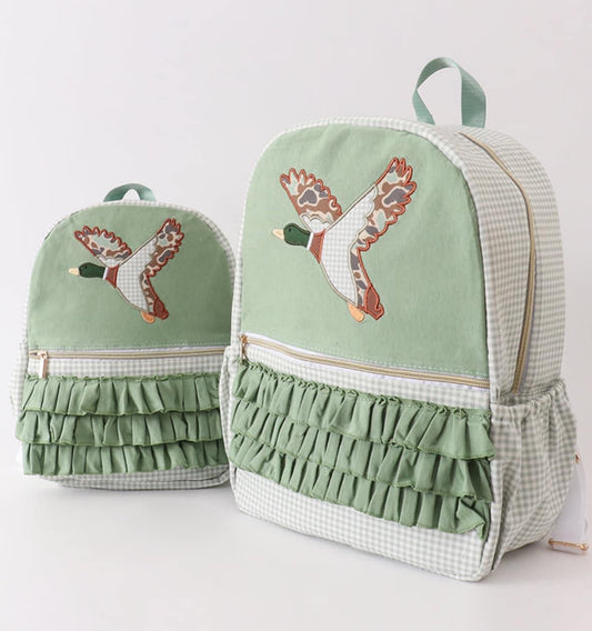 Ruffle Applique Mallard Backpack