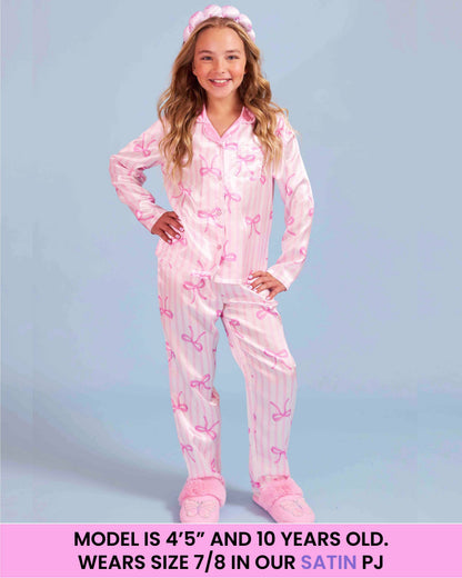 Rose Print Satin Pajama Set with Headband
