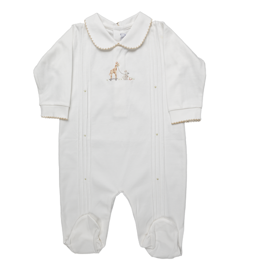 Baby Giraffe Cream Open Back Pima Jumpsuit