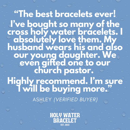 PETITE HOLY WATER PORCELAIN CROSS BRACELET