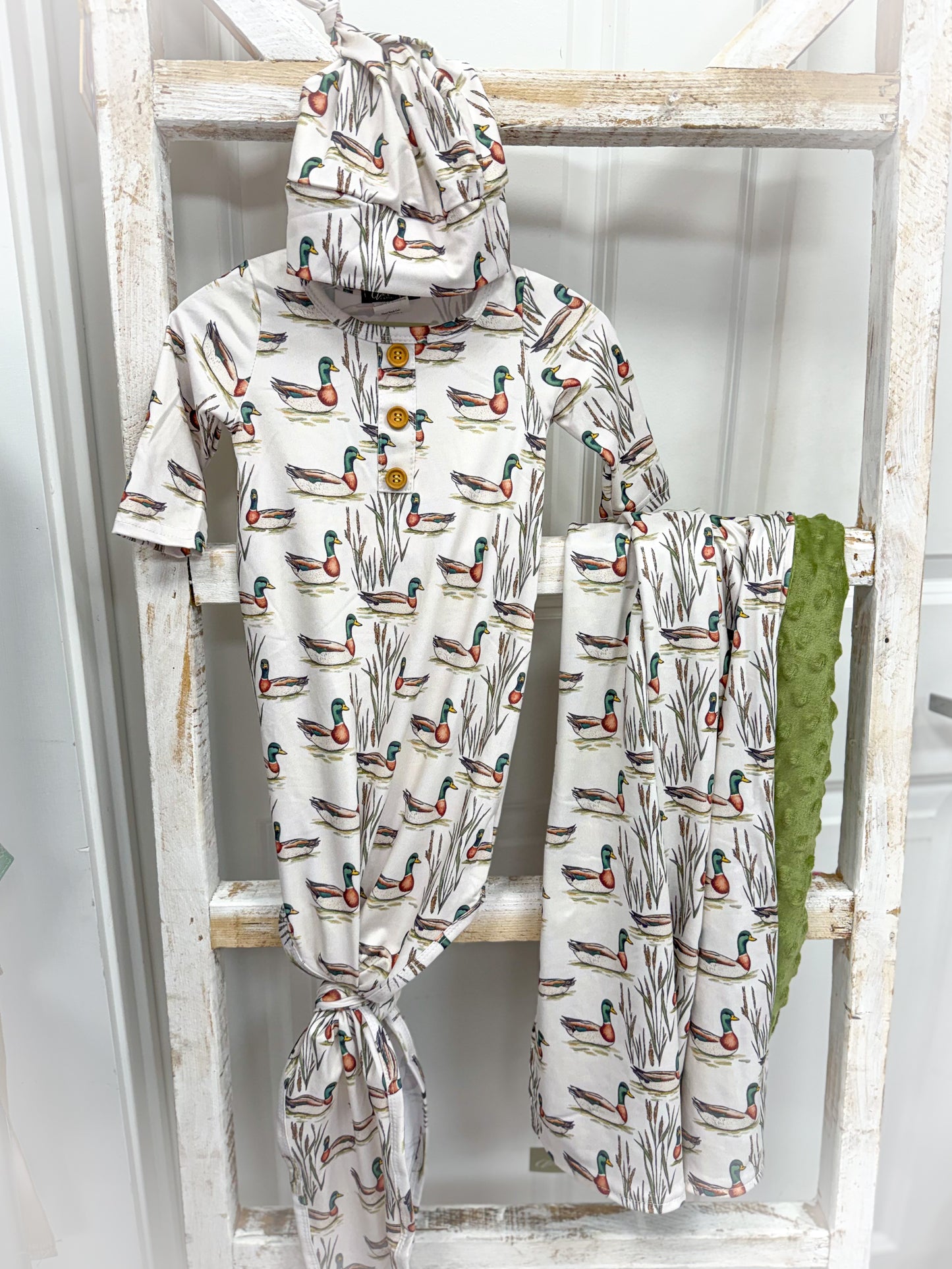 Lakeside Mallard Knot Gown + Hat