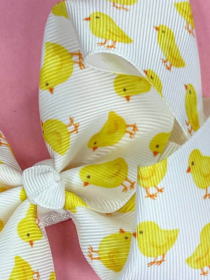 Easter Chicks Grosgrain Hair Bow