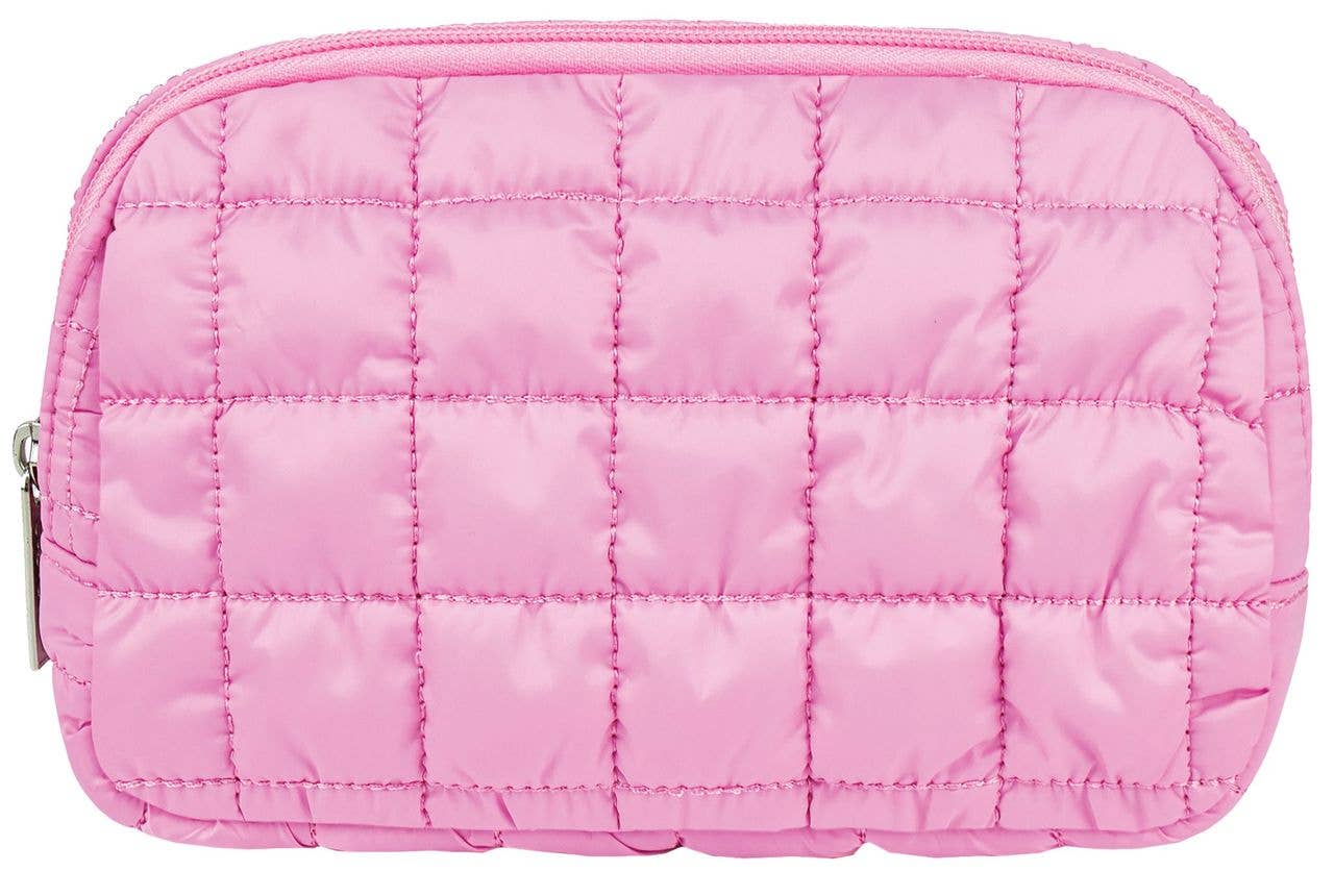 Pink Quilted Belt Bag-