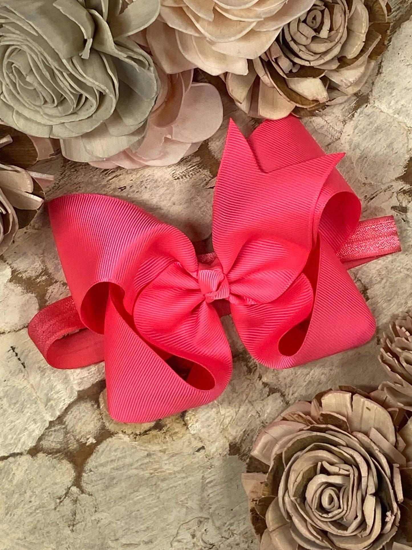 Classic Grosgrain Hair Bow - Satin Headband - 4.5"