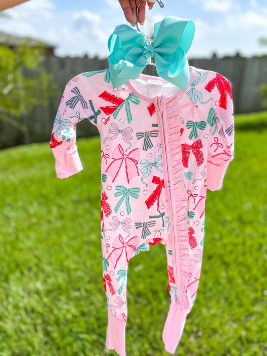 Pink Christmas Bow Sleeper
