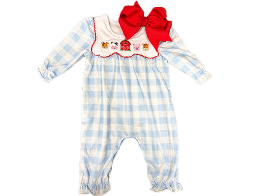 Farm Gingham Ruffle Romper