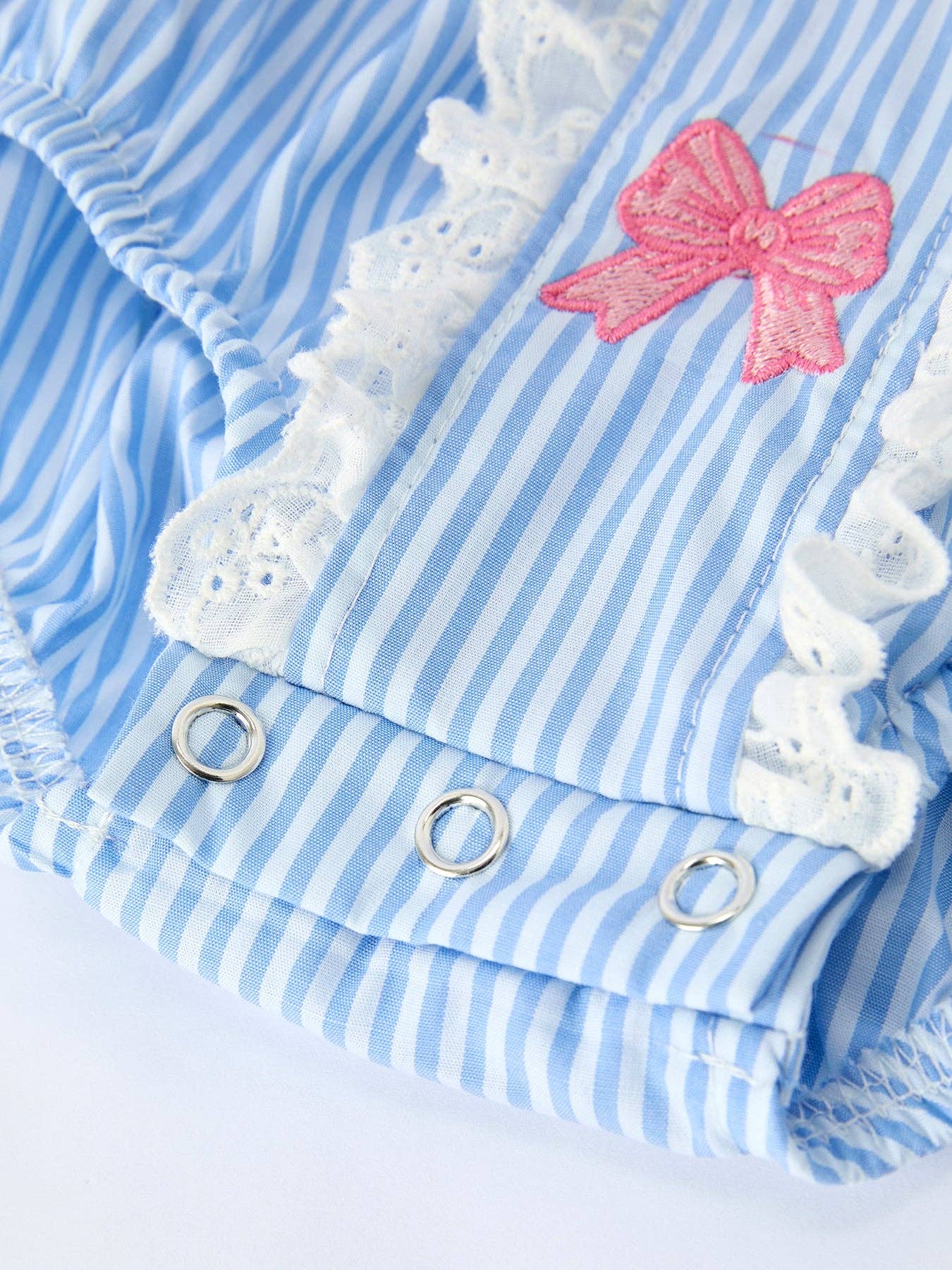Blue Seersucker Bow Bubble