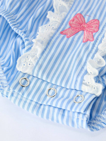 Blue Seersucker Bow Bubble