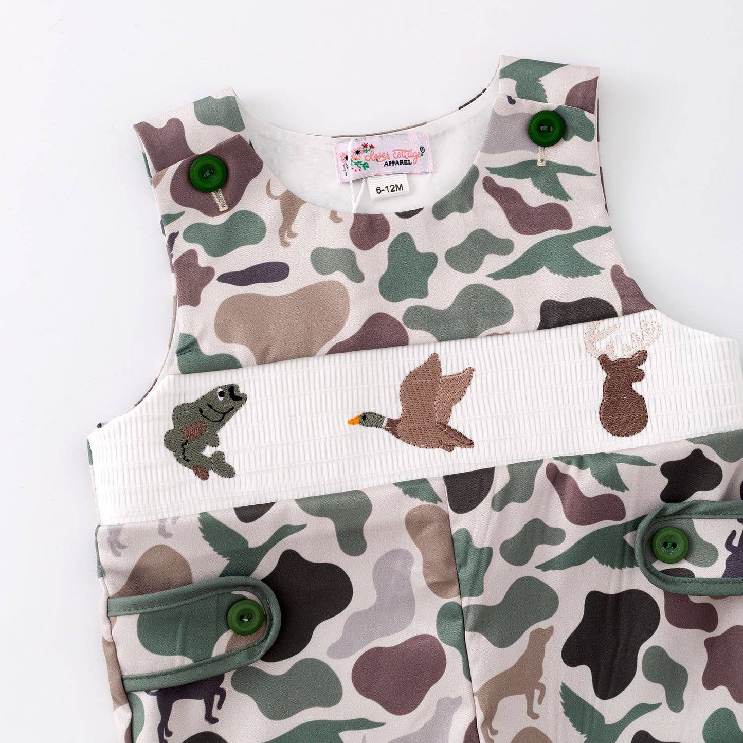 Camo Smocked Baby Jon Jon