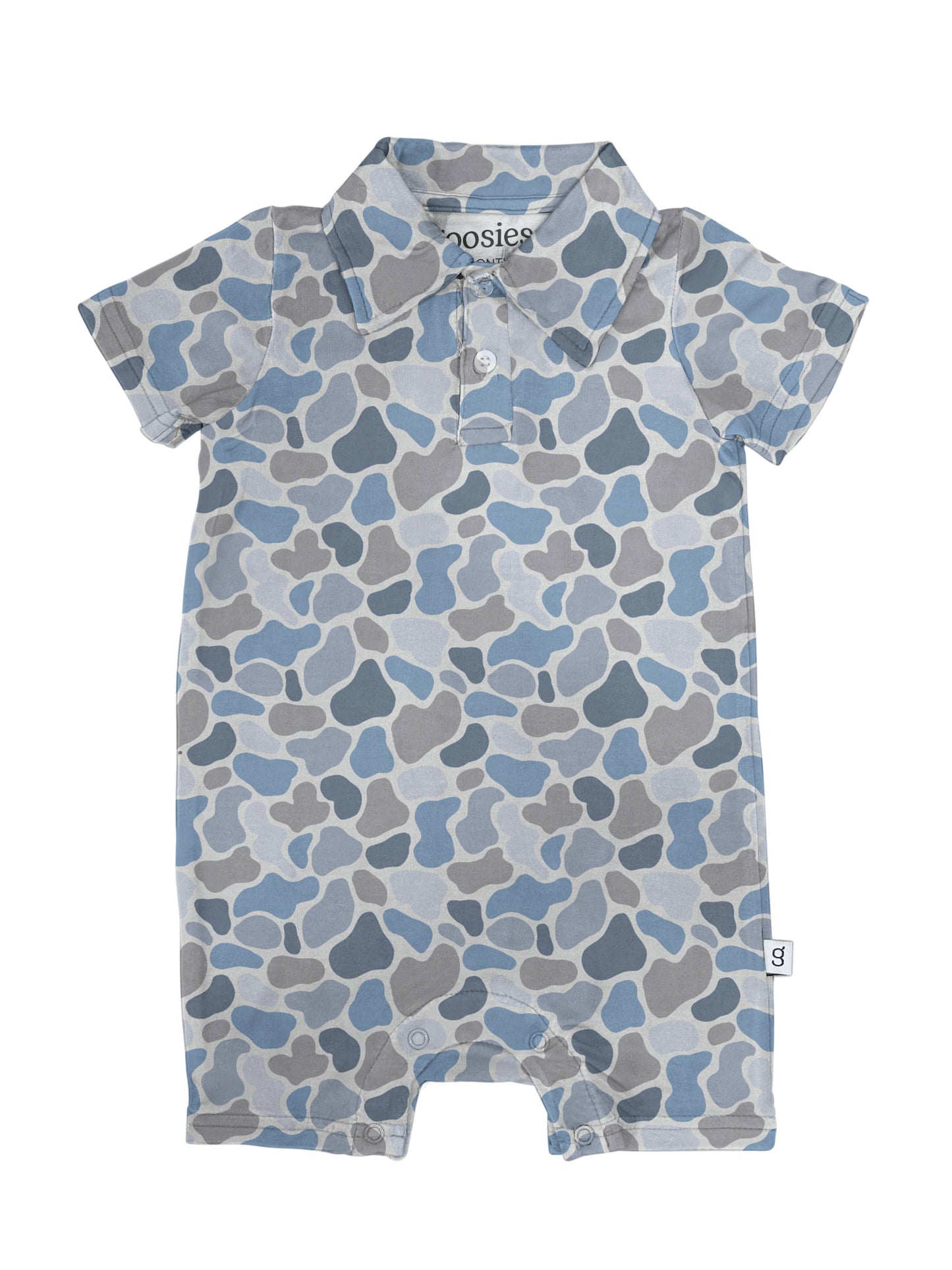 Watercolor Camo - SS Polo Romper