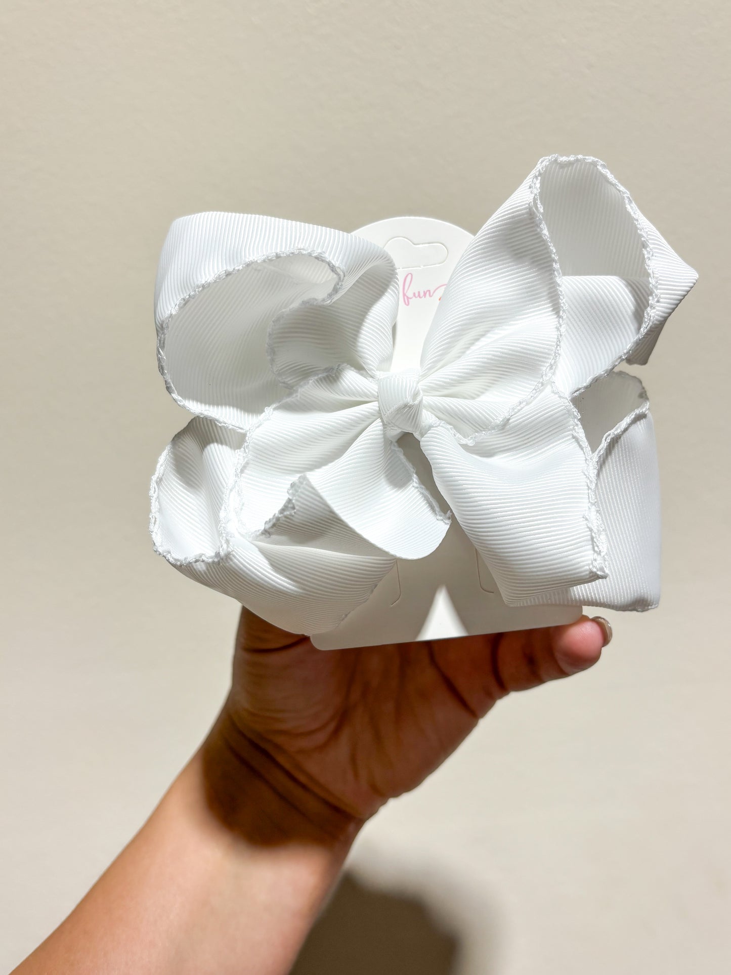 White Moonstitch Bow