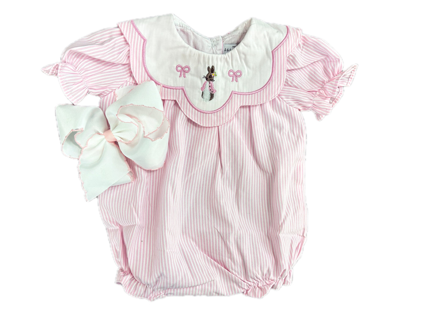 Pink Stripe Rabbit Bubble