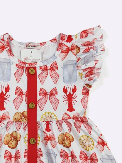 Crawfish Coquette Girls Dress