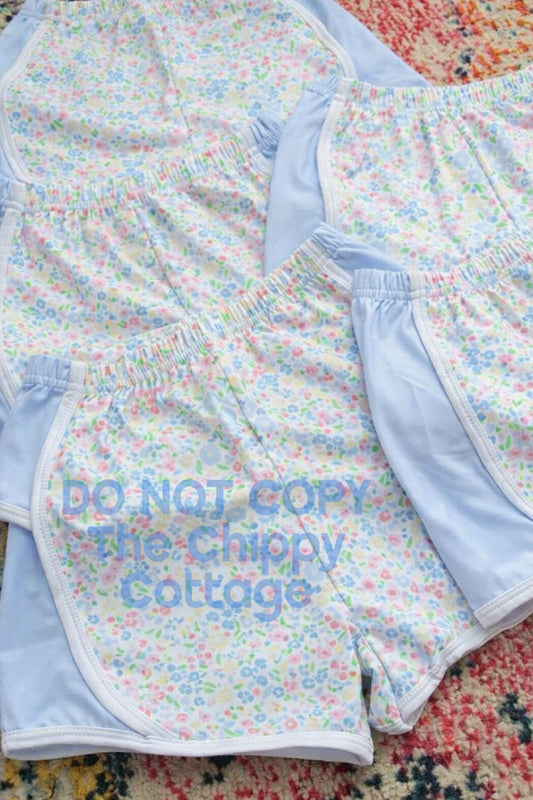 Blue Floral Shorts