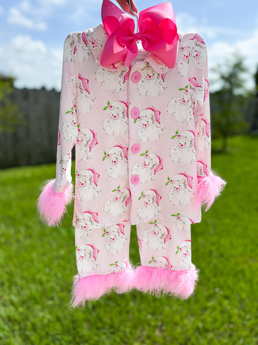 Vintage Santa Feather Pjs