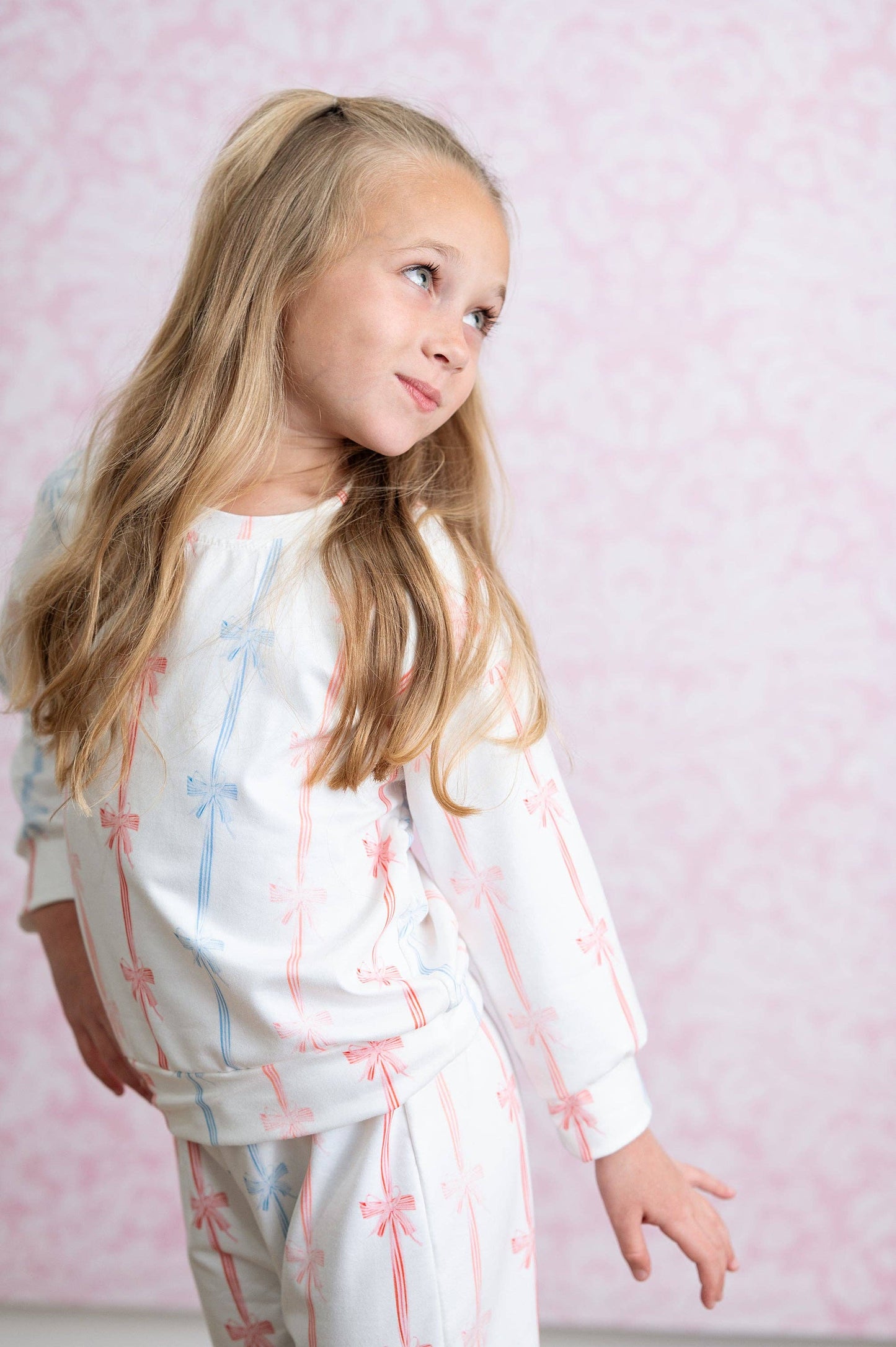 Girls Coquette Ribbon Bow Two Piece Lounge Set