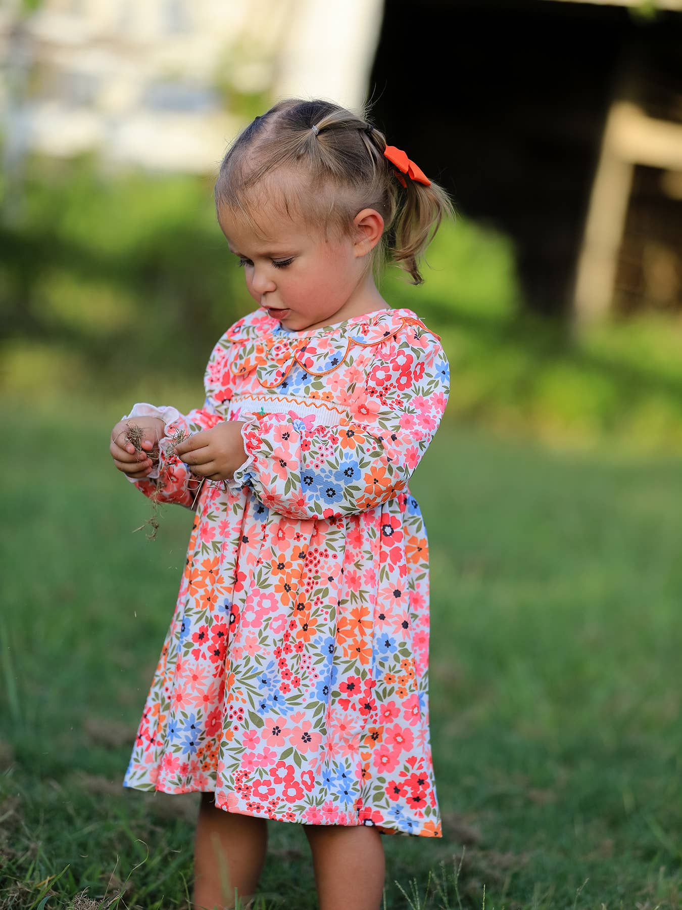Floral Pumpkin Smock Dress