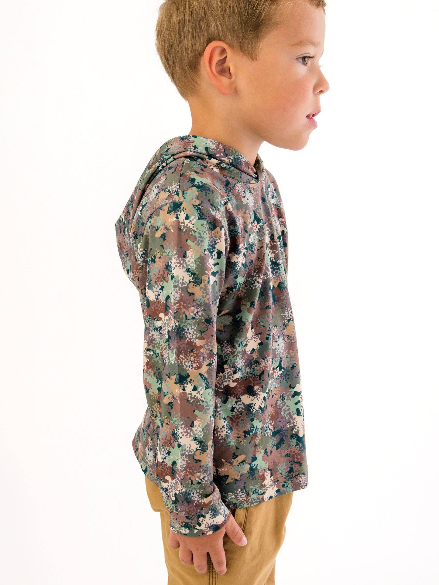 Boys Classic Camo Performance Hooded Shirt