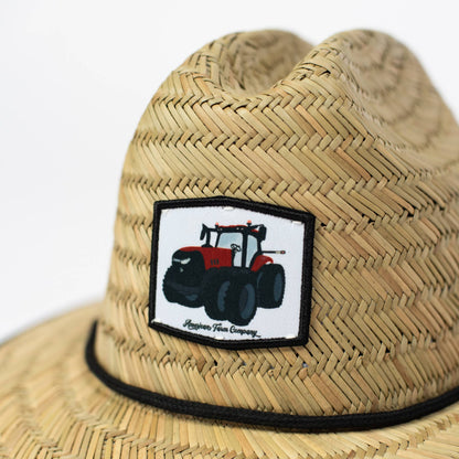 Summer Red Tractor Kids Straw Hat