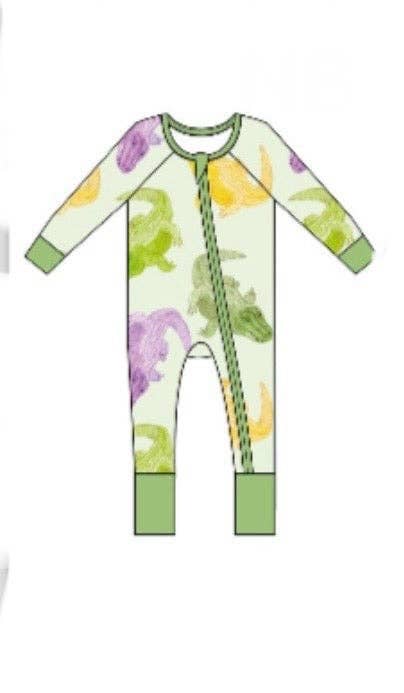 Mardi Gras Alligator Zipper Onesie