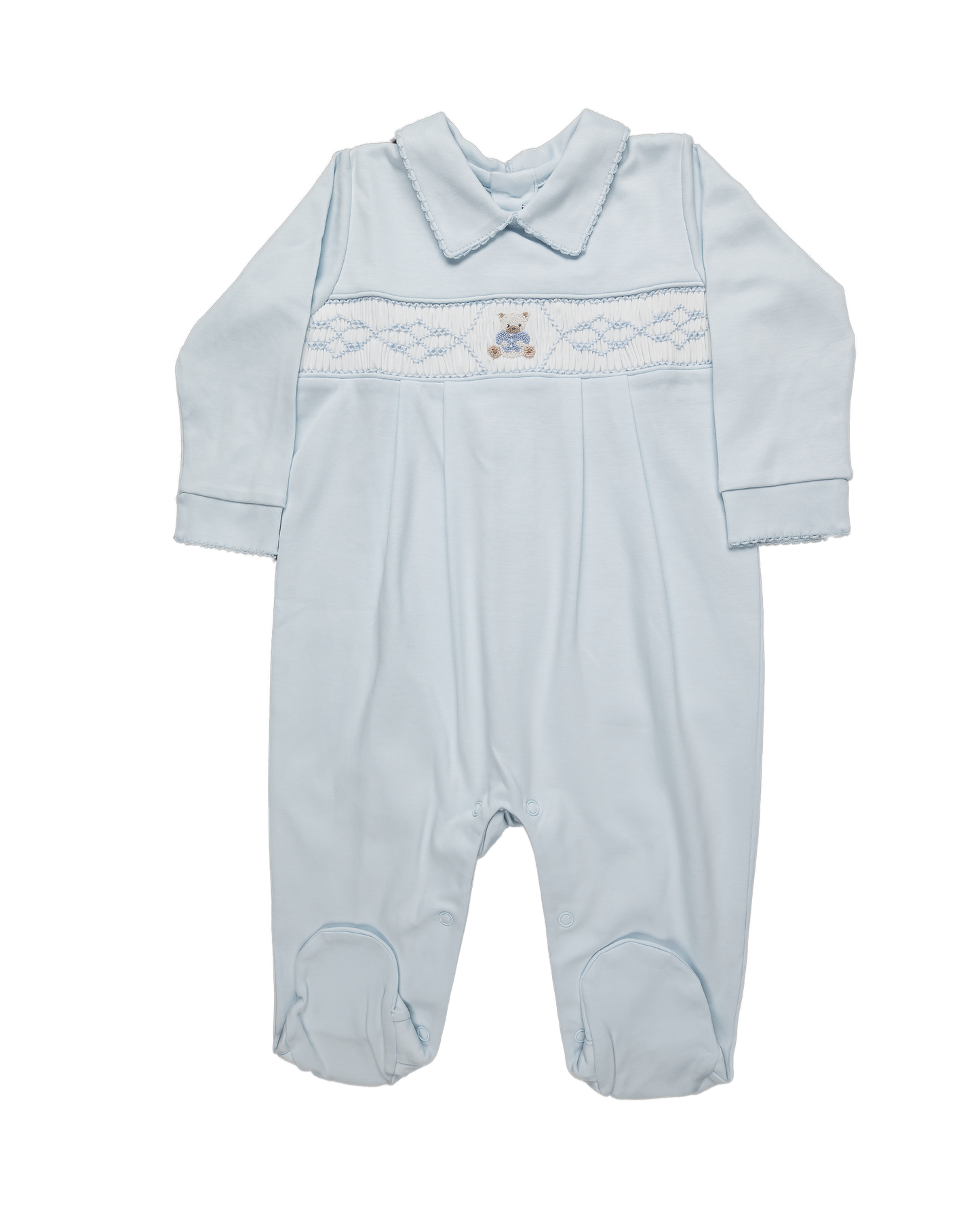 Baby Sweet Bear Boy Open Back Pima Jumpsuit
