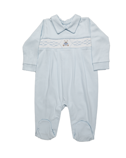 Baby Sweet Bear Boy Open Back Pima Jumpsuit