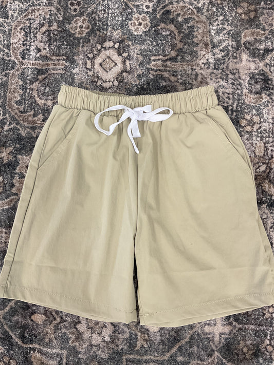 Khaki Pocket Performance Shorts