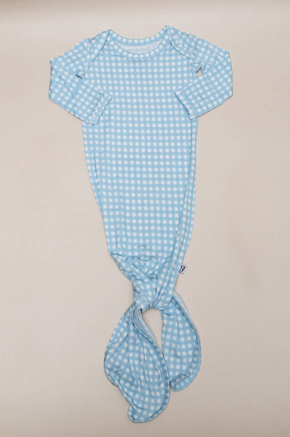 Blue Gingham (Spring/Easter) Knotted Infant Gown