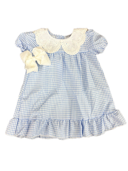 Blue Gingham Lace Dress