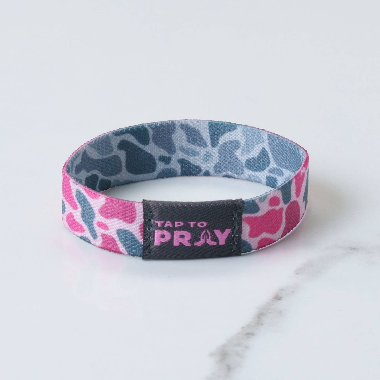 Tap To Pray™ Wristbands - River Rock Camo Pink & Ash