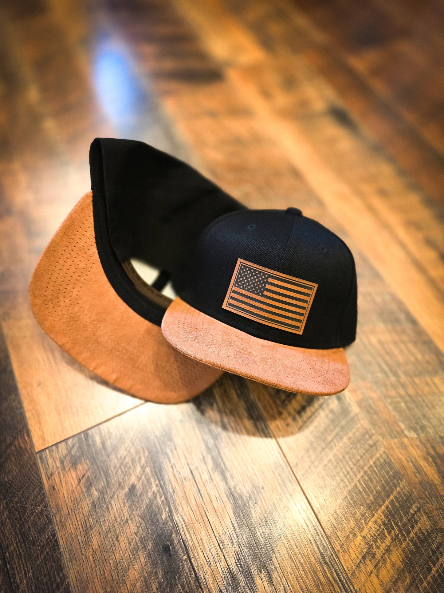 American Flag suede bill hat