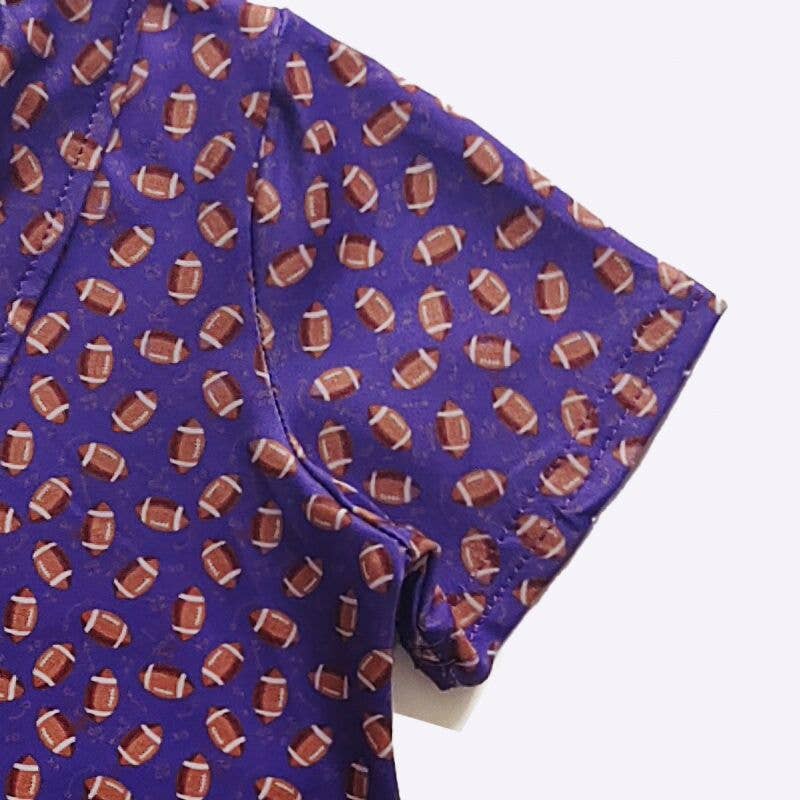 Purple Football Boy Collar Shirt