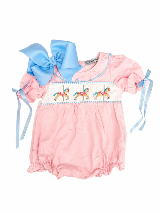 Pink Carousel Smock Bubble