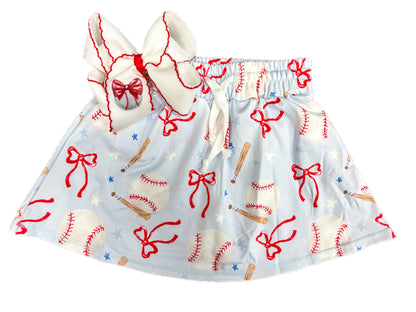 Baby Blue Baseball Skort