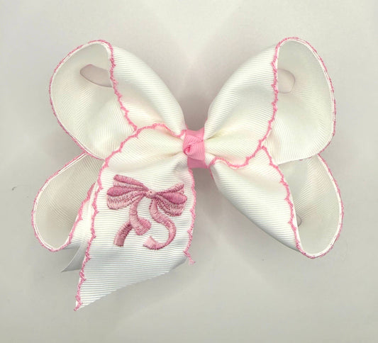 Pink Bow Moonstitch