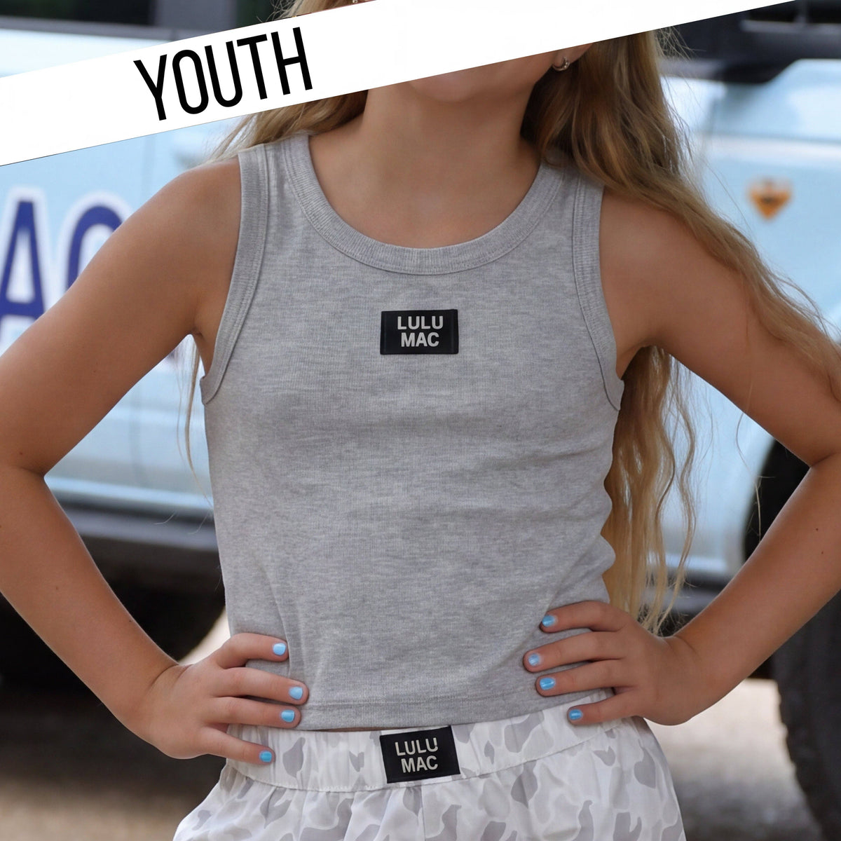 SPORT GREY KIDS LULU MAC SOLID TANK